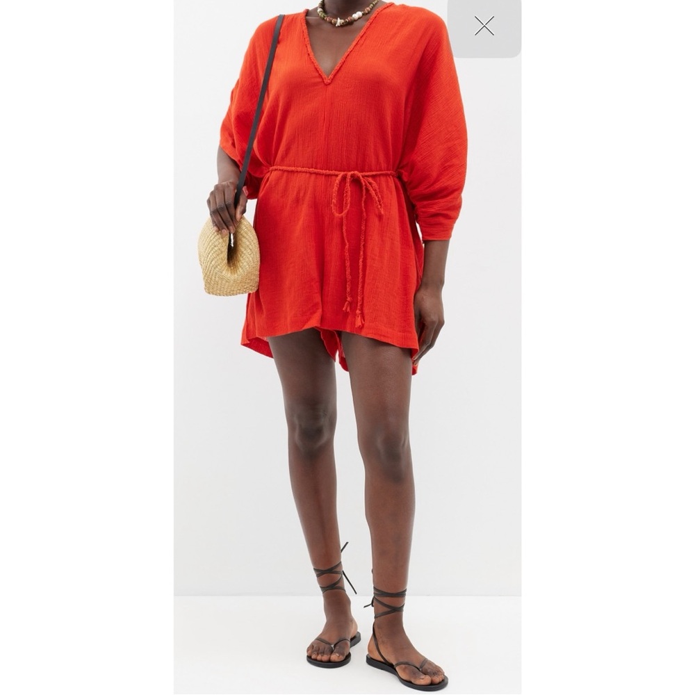 $470 Three Graces London cotton crinkle gauze playsuit small 2 4 UK8